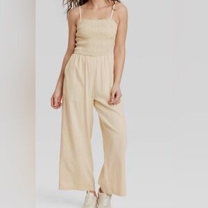 Universal Thread Women's Tan Wide-Leg Romper